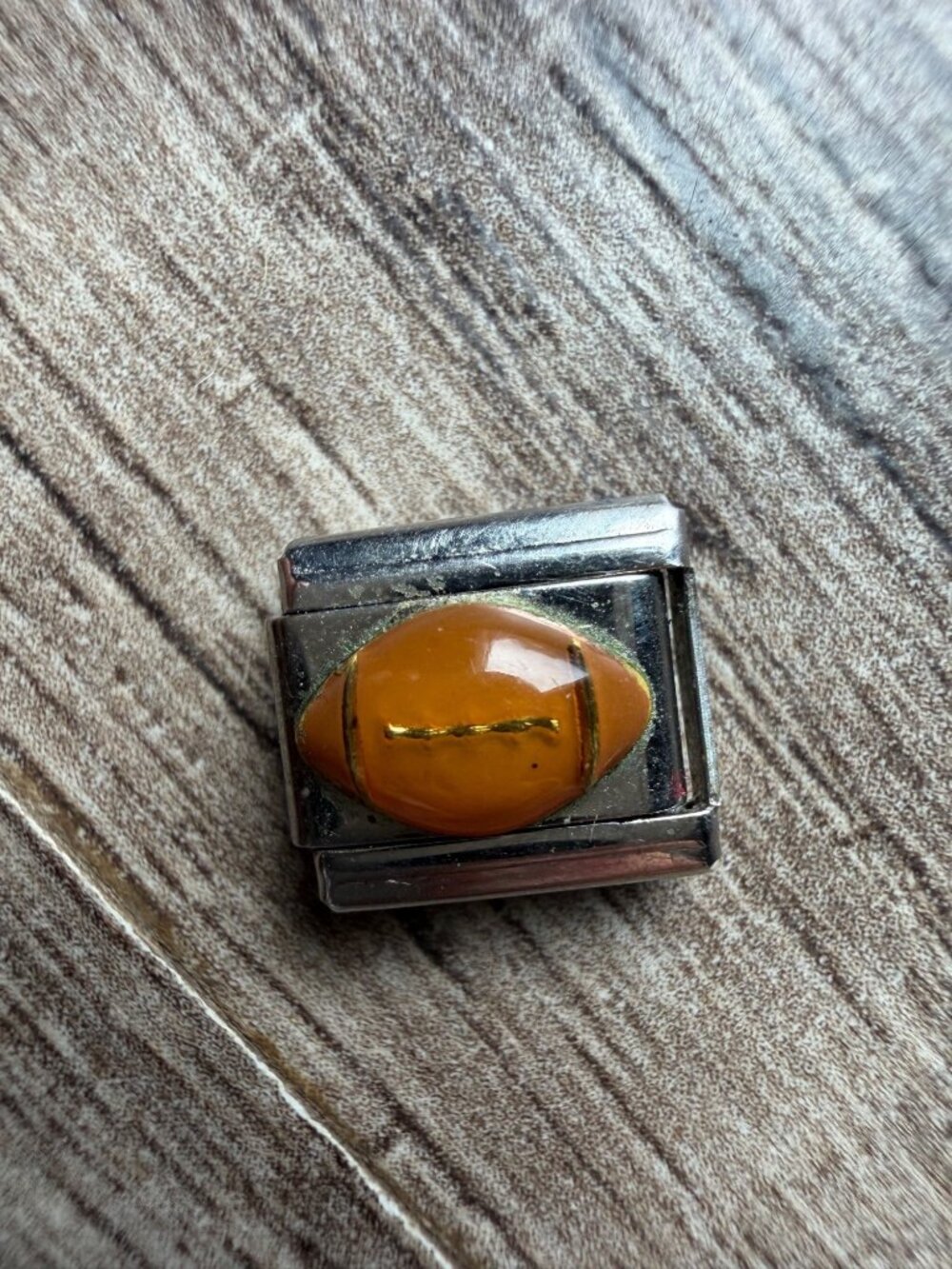 Vintage Italian Stainless Steel Charm With Football